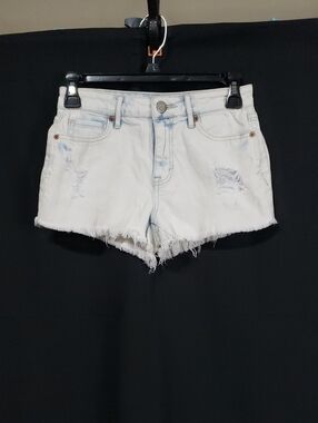 Aéropostale High-Waisted Acid-Wash Denim "Shorty" Jean Shorts. Size: 00 Waist:25